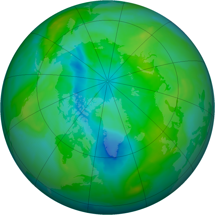 Arctic ozone map for 27 August 2010